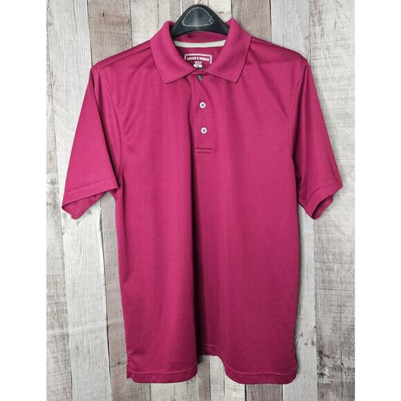 Bundle of 2 CROSS & WINSOR GOLF Polo SHIRT Burgundy Black Men's Medium - Picture 2 of 9